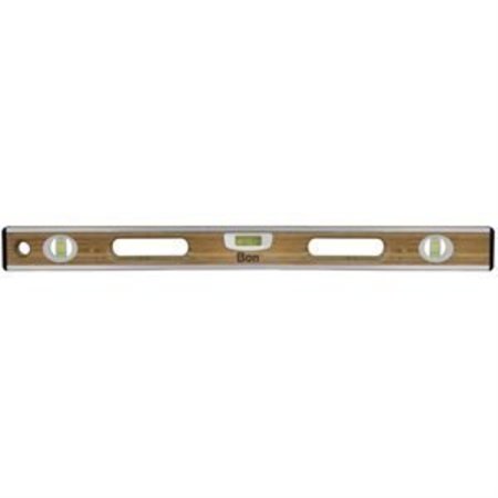 BON TOOL Bon 34-216 Bamboo Wood Level, 24" Aluminuminum Bound 34-216